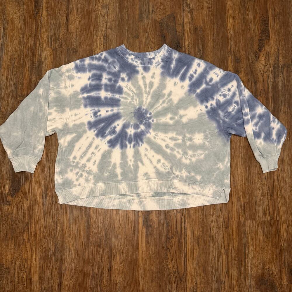 American Eagle crop tie dye Oversized Sweatshirt MEDIUM soft stretchy pullover